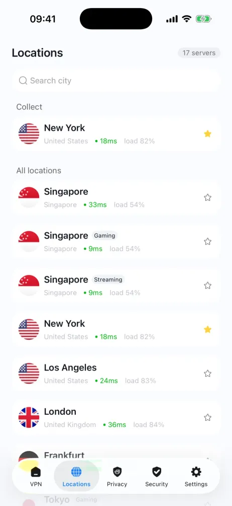 VPN locations